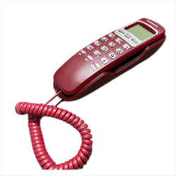 Corded Telephone, Caller ID Display, Wired Landline Phone,Red