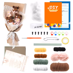 Flower Bouquet Crochet Kit for Adults & Beginners, Crochet