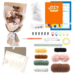 Flower Bouquet Crochet Kit for Adults & Beginners, Crochet