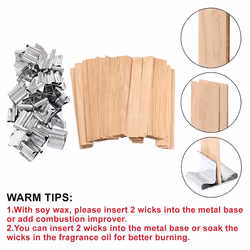 Wooden Candle Wicks 200 Pcs, Wooden Wicks for Candle Making