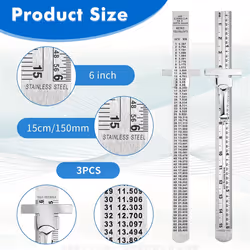 Pocket Ruler with Removable Clip 6 Pieces Precision Pocket Ruler