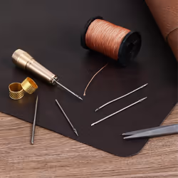 9pcs Leather Sewing Awl Kit with Copper Handle with 6 Needles