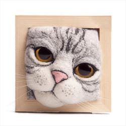 Lovely Cat Head Doll Knitting Kit with Photo Frame Ornaments A