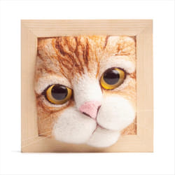 Lovely Cat Head Doll Knitting Kit with Photo Frame Ornaments B