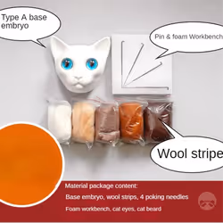 Lovely Cat Head Doll Knitting Kit with Photo Frame Ornaments B