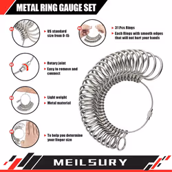 4Piece Ring Sizer Measuring Tool,Ring Measurer and Ring Sizer Kit