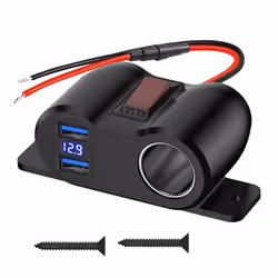 with Voltmeter 12V Car Charger Power Adapter for Marine Truck