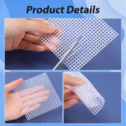 20pcs Plastic Canvas Sheets 10x10cm Plastic Mesh Needlepoint Canvas