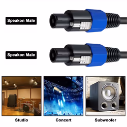Speakon Cable 6ft Professional 18Guage Male to Male Audio Cord