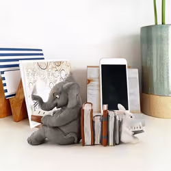 Elephant Animal Reading Studying Statue Bookends Animal Statue Decor