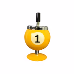 Pool Billiard Ball Design Ashtray Portable Metal Ashtray,Yellow,