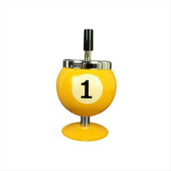 Pool Billiard Ball Design Ashtray Portable Metal Ashtray,Yellow,
