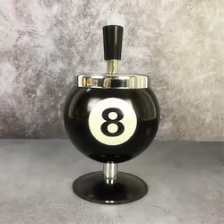 Pool Billiard Ball Design Ashtray Portable Metal Ashtray,Yellow,