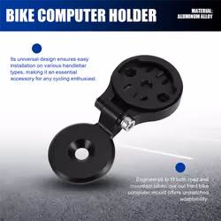 Bike Stem Handlebar Adjustable Bicycle Computer Holder Black