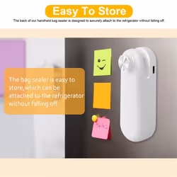 Rechargeable Chip Bag Sealer Heat Seal,Portable Bag Resealer White