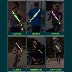 LED Reflective Belt Sash High Visibility Night Safety Belt,