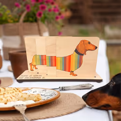Set of 4 Dachshund Coasters with Holder, Animal Themed Coasters