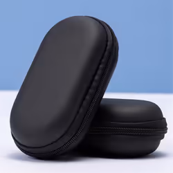 Headphone Bag Oval Headphone Storage Box Straw Mat Pattern