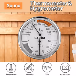 Sauna Thermometer 2-in-1 Fahrenheit Thermometer Hygrometer