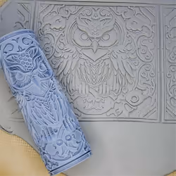 Clay Tile Roller 3D Printed Clay Texture Rollers Flower Bird Pattern