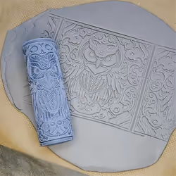 Clay Tile Roller 3D Printed Clay Texture Rollers Flower Bird Pattern