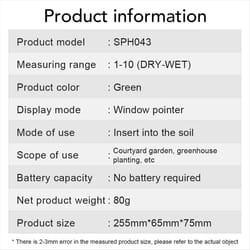 Soil Moisture Detector 1-10 Moisture Value Potting Moisture Meter
