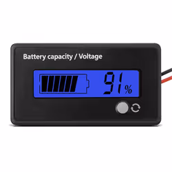 12V-72V Lead Acid Lithium Battery Capacity Voltage Meter Blue Screen