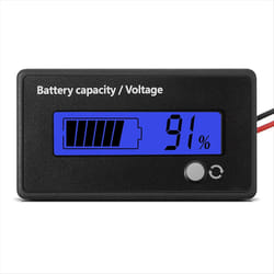 12V-72V Lead Acid Lithium Battery Capacity Voltage Meter Blue Screen