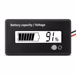 12V-72V Lead Acid Lithium Battery Capacity Voltage Meter White Screen