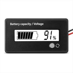 12V-72V Lead Acid Lithium Battery Capacity Voltage Meter White Screen