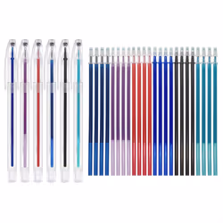 6 Heat Erase Pens Fabric Markers with 24Refills, Sewing Supplies