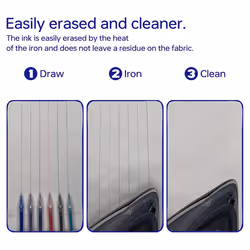 6 Heat Erase Pens Fabric Markers with 24Refills, Sewing Supplies