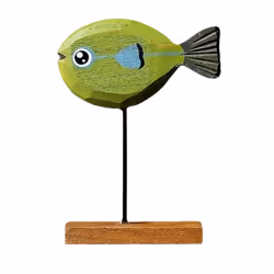 Wooden Fish Statue Nordic Home Decorations Fish Sculpture Ornaments E