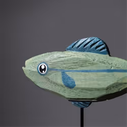 Wooden Fish Statue Nordic Home Decorations Fish Sculpture Ornaments E