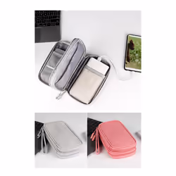 Travel Organizer for USB Cables, Headsets & Accessories Gray