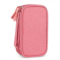 Travel Organizer for USB Cables, Headsets & Accessories Pink