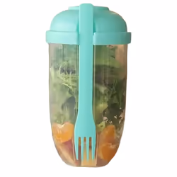 Breakfast Salad Cup Yogurt Cup with Spoon and Lid Green