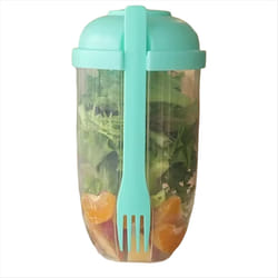 Breakfast Salad Cup Yogurt Cup with Spoon and Lid Green