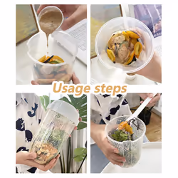 Breakfast Salad Cup Yogurt Cup with Spoon and Lid Pink