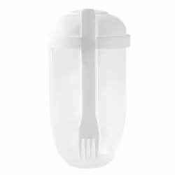 Breakfast Salad Cup Yogurt Cup with Spoon and Lid White