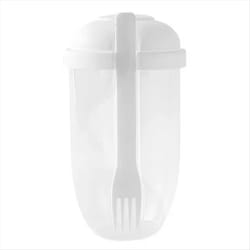 Breakfast Salad Cup Yogurt Cup with Spoon and Lid White