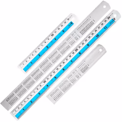 12+6 Inch Metal Ruler Set, Perfect for DIY Projects, Blue