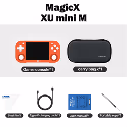 XU Mini M Game Console 128GB 11700 Games 2.8 Inch IPS White Orange