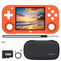 XU Mini M Game Console 128GB 11700 Games 2.8 Inch IPS White Orange