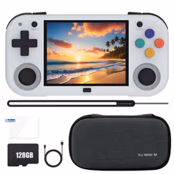 XU Mini M Game Console 128GB 11700 Games 2.8 Inch IPS White Gray