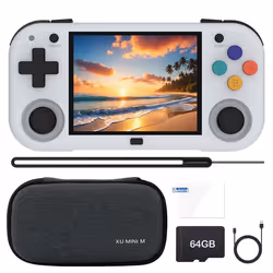 XU Mini M Game Console 64GB 10700 Games 2.8 Inch IPS Linux White Gray