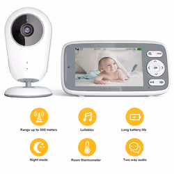 4 Inch Video Baby Monitor Camera 3X Digital Zoom UK PLUG
