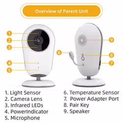 4 Inch Video Baby Monitor Camera 3X Digital Zoom EU PLUG