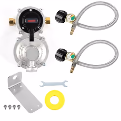 Heavy Duty 2-Tank Auto Changeover LP Propane Gas Regulator with Gauge