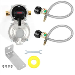 Heavy Duty 2-Tank Auto Changeover LP Propane Gas Regulator with Gauge